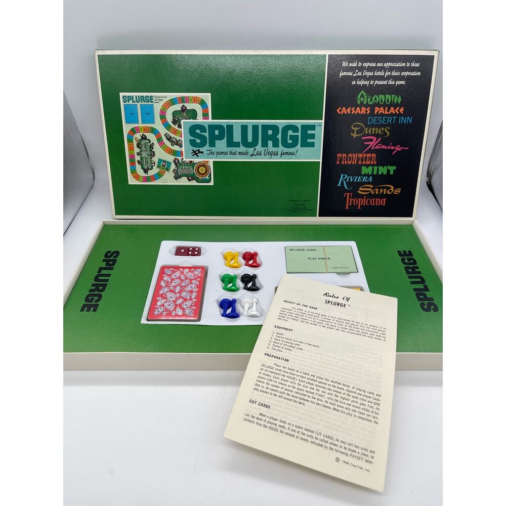 NOS Las Vegas Nevada Vintage Splurge Casino Board Game 1968 Crea Tek Casinos - Picture 8 of 15